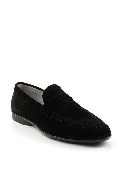 Bambi Black Leather Men's Loafer Shoes E01054150502