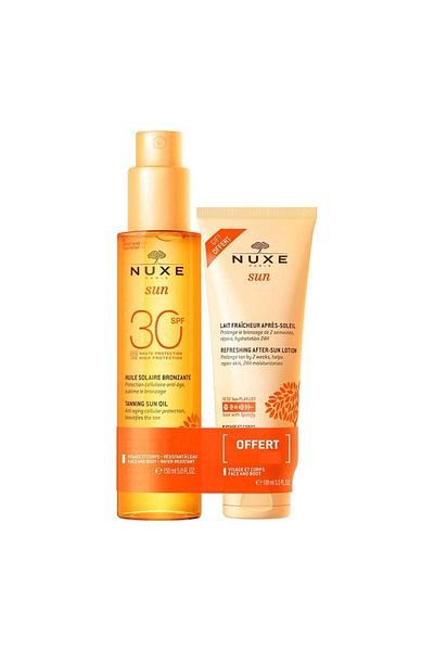 Nuxe Set Tanning Oil with SPF30 sun protection for face and body Nuxe Sun 150ml + After-sun Lotion 100ml