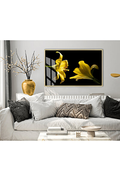 Harikabirev HARİKABİREV | MODEL LILY GALBENĂ | TABLO DE STICLA TEMPLATA CU CA...
