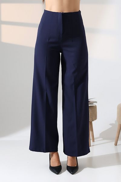 ZEYCEN Women's High Waist Lycra Fabric Pleated Palazzo Pants