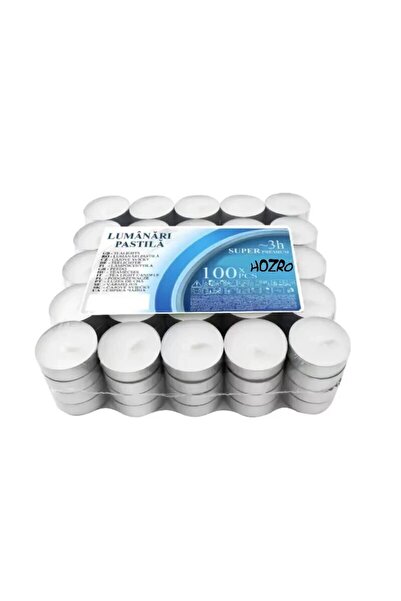 HOZRO Set 100 Lumanari Pastila HOZRO, Timp de Ardere 3 Ore, Ideal pentru Ambianta, Evenimente si Decor