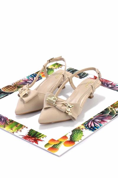 Bambi Matte Beige Women's Classic Heeled Shoes K 01726600438