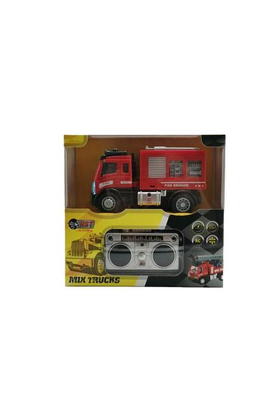 Generic HST 4-Way Drive Fire Brigade Truck with Remote Control for Kids Red and Black 6158-H3