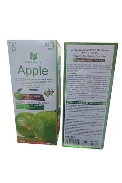 SADA Green Apple Shampoo for Dark Hair 420ml Black