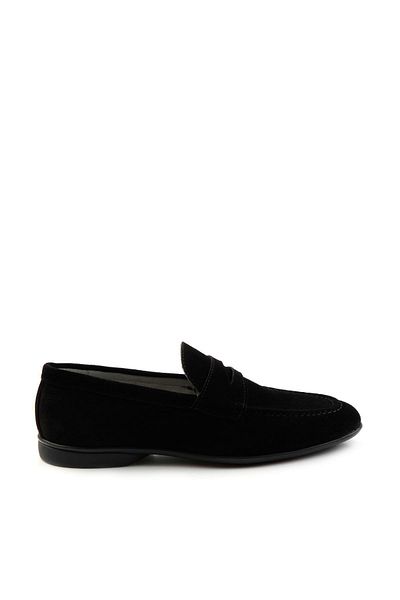Bambi Black Leather Men's Loafer Shoes E01054150502