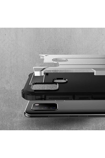 SKYDDAR INNOVATION Carcasă pentru Samsung Galaxy A21s, Hybrid Armor, Margini cauciucate, Rezistentă la șocuri, set autocolante, Negru