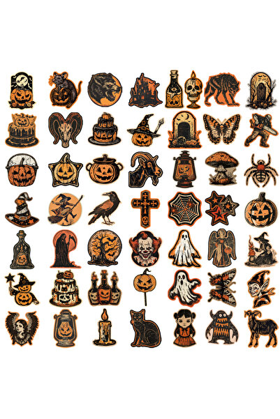 Choice1 100PCS 50/100PCS Retro Halloween Stickers Terrifying Pumpkin Luggage ...