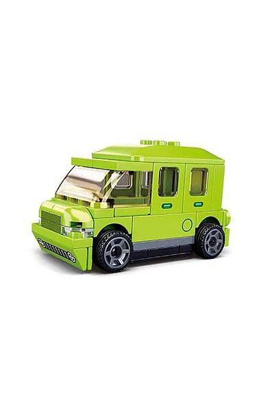 Generic Sluban 59-Piece Power Bricks Pull Back Electric Car Green 141692