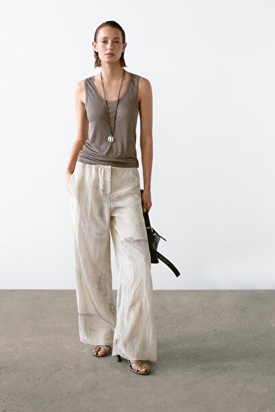 Massimo Dutti Dökümlü straight fit pantolon