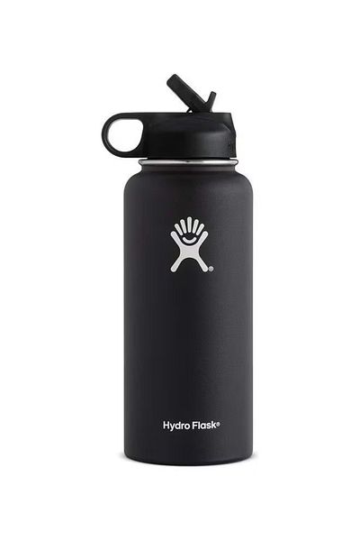 Lumely 32 oz Sport Water Bottle,Wide Mouth w/ Straw Lid,Stainless Steel,Wider Opening,for Outdoor