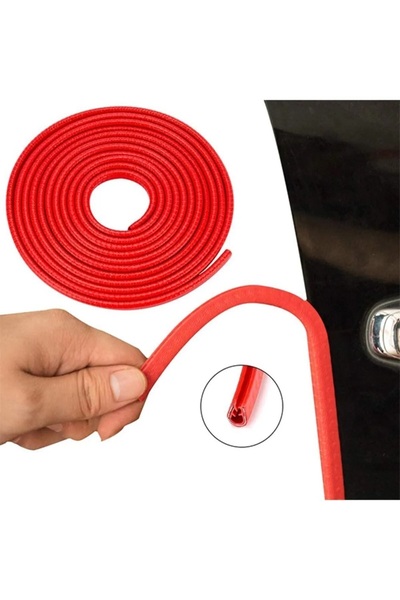 Modifiyum Oto Araç Kapı Koruma Fitili 5 metre Kırmızı Renk Çarpma Çizilme Önl...