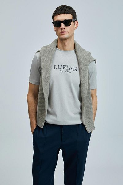 Lufian Love Modern Graphic T-Shirt Beige