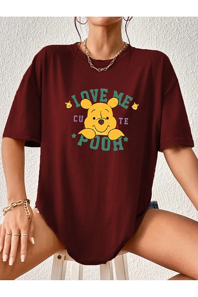 BE QUEEN Large Size Special Production Love Me Printed 100% Cotton Oversize T-Shirt