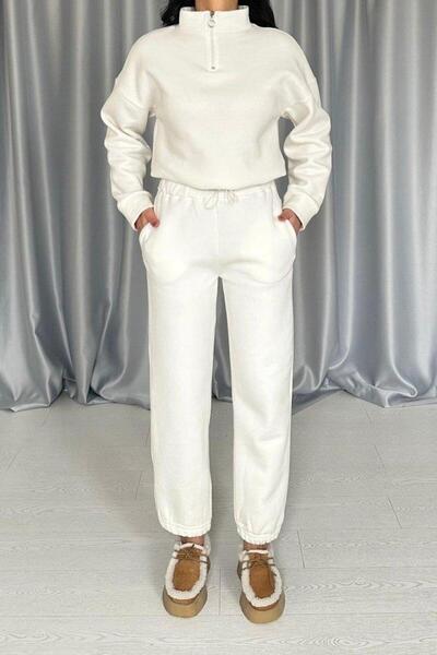 Modayakamoz White Three Thread Tracksuit Set