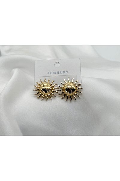 Lunays Jevelry Sun Queen Women's Gold Color Earrings