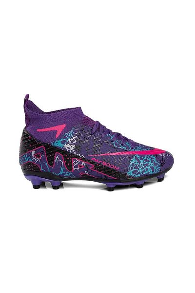LALİGA Purple Fuchsia Patterned Socks Men's Crampon Football Shoes