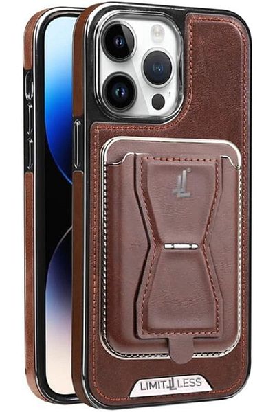 Limitless Leather Case for iPhone 13 Pro with Detachable Card Holder and Stand
