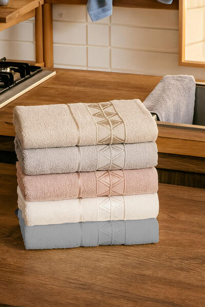 Mira Home طقم مناشف مطبخ مكون من 6 قطع مقاس 30 × 50 سم، سجادة قطن 100%