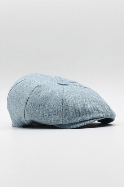 Külah Men's Newsboy Cap 100% Cotton Gatsby Ivy Cap Blue