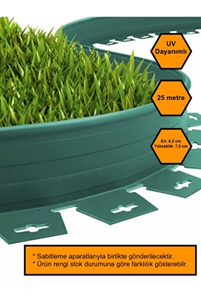 MRT PLASTİK 25 metre ÇİM AYRACI, BAHÇE DÜZENLEYİCİ SEPERATÖRÜ, PEYZAJ EKİPMANI