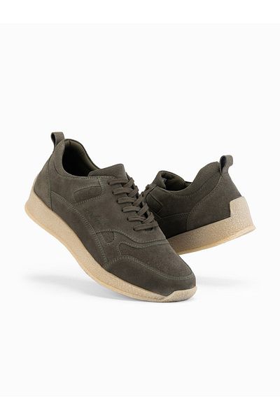 OMBRE Leichte Wildleder-Sneaker im Sportstil für Herren - oliv V1 OM-FOSL-0205 43