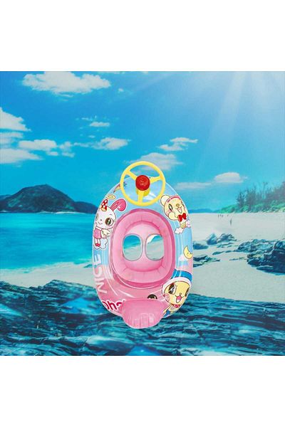 OEM Baby boat with panties, 1–3 years, Steering wheel and backrest, Pink Multicolor