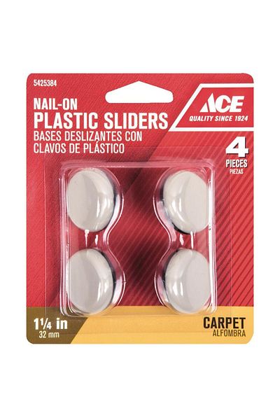 ACE Plastic Nail-On Sliders (3.2 cm, 4 Pc.)