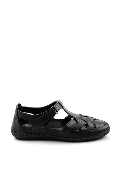 Bambi Black Leather Women's Sandals K05303100003