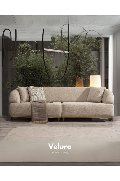 Velura Home & Living Latte Kanepe & Üçlü Koltuk (3'lü)