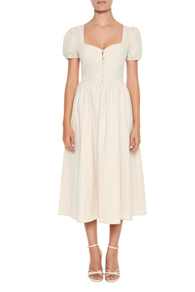 Forever 21 Kol Detaylı A-Line Midi Elbise
