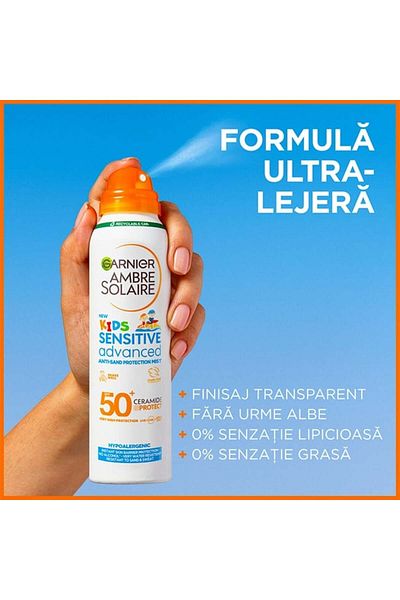 Garnier Ambre Solaire, Sunscreen Spray Spf50 200ml, Children's Sp Spf 50, 200ml, Aftersun Sp 200ml