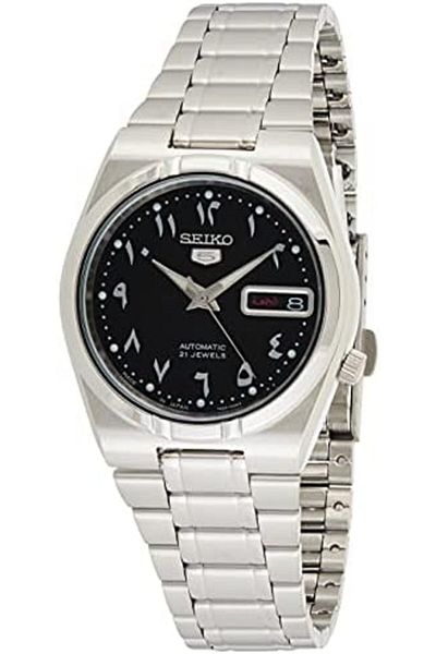 Seiko Men's Black Dial Stainless Steel Band Watch - Snk063J5