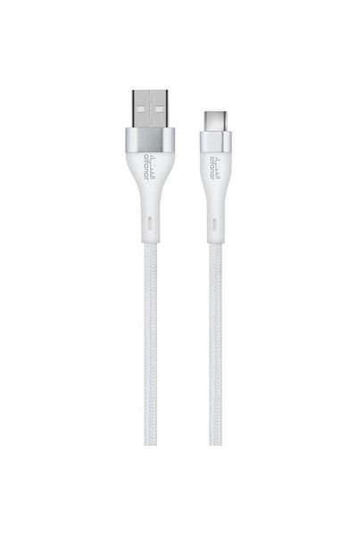 Generic AL FANAR 480Mbps 3A Braided USB Type-A to Type-C Fast Charging Cable White 1m C31A-CBW08