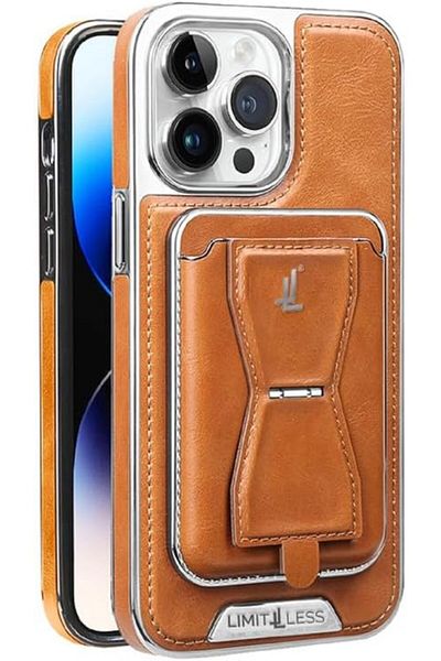 Limitless Leather Case for iPhone 13 Pro with Detachable Card Holder and Stand