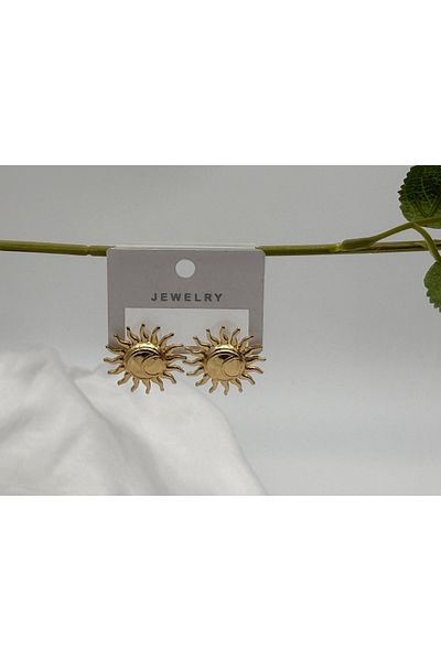 Lunays Jevelry Sun Queen Women's Gold Color Earrings