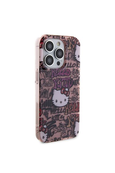 Hello Kitty Case for iPhone 14 Pro - Hello Kitty Hardcase IML Tags Graffiti (HKHCP14LHDGPTP) - Pink