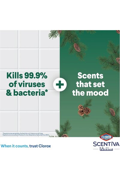 Clorox Scentiva Disinfectant Cleaner Mediterranean Pine Forest Bleach Free 3 Litres
