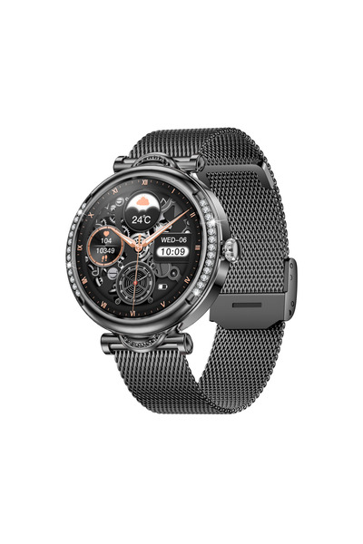 wonlex Akıllı Saat Su Geçirmez Yuvarlak Şık Tasarım Taşlı Bluetooth Smart Wac...