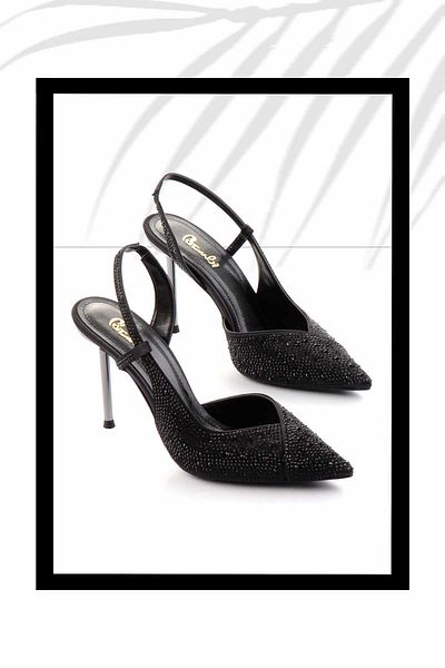 Bambi Pantofi rochii de seară pentru femei negre K 01209926038