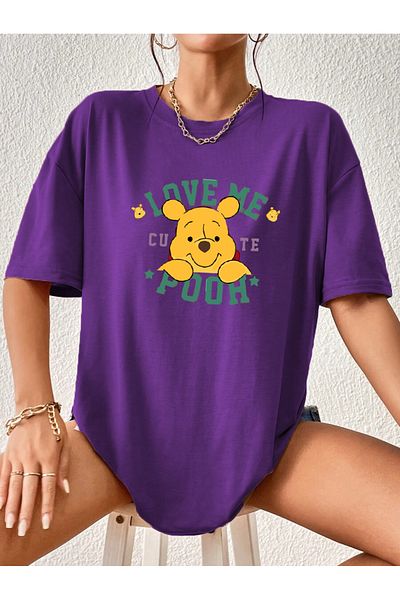 BE QUEEN Large Size Special Production Love Me Printed 100% Cotton Oversize Unisez T-Shirt