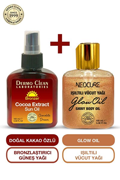 Dermo Clean Kakao Özlü Bronzlaştirici Güneş Yaği 100 Ml + Neocure Bronz Işilt...