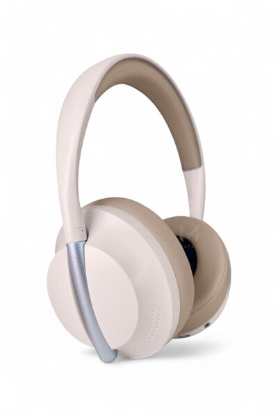 MATEO Bej Bluetooth Kablosuz Kulaklık Uzun Pil Ömrü SD Kartlı | Type-C Şarj | AUX Kablo Dahil | 40mm Bass