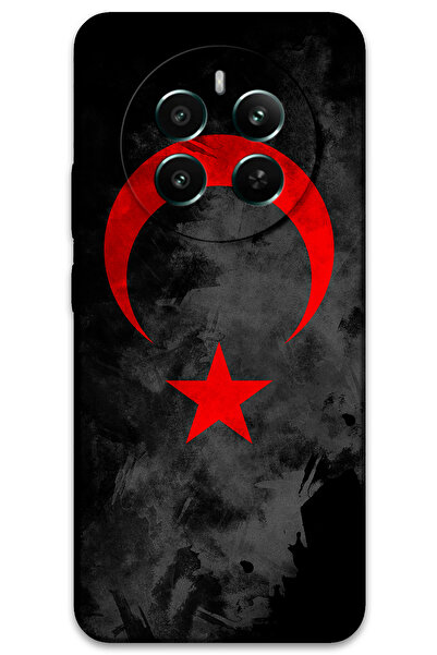 Gramaphone Realme 12 Pro Plus Uyumlu Türk Bayrağı Desenli Telefon Kılıfı + Ek...