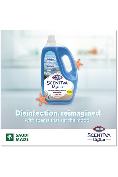 Clorox Scentiva Calming Red Sea Breeze Scent Disinfectant Cleaner Bleach Free 3 Litres