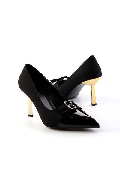 Bambi Pantofi clasici cu toc pentru femei negru mat K 01188051238