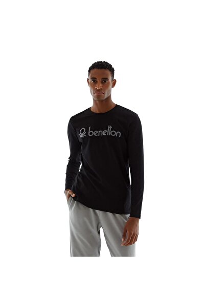 United Colors of Benetton Hanorac subțire cu mânecă lungă cu imprimeu cu gâtul rotund BEN.M20638