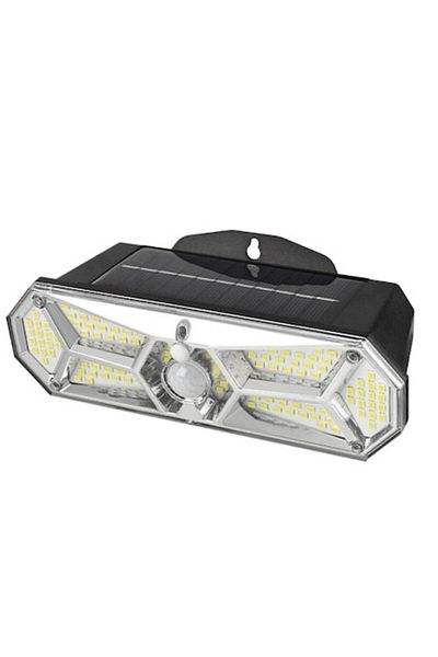HOZRO Lampă solară de perete HOZRO cu senzor de mișcare, 126 LED-uri COB, panou solar, telecomandă