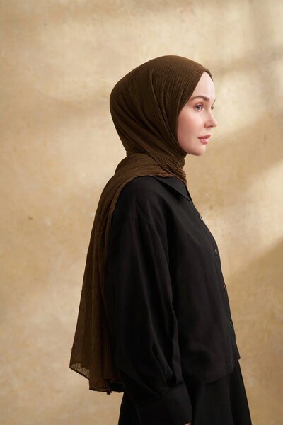 ARMANDA Σάλι με μοτίβο μουσελίνας 3351-846 Σκούρο Χακί