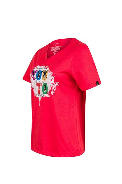 2AS Tricou pentru femei cu decolteu în V cu imprimeu Alone 403