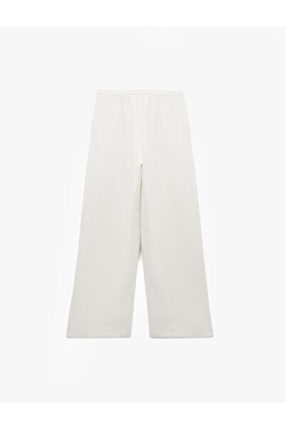 Koton Regular Fit Cepli Pile Detaylı Geniş Paça Kumaş Pantolon